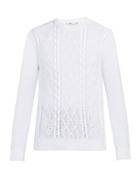 Matchesfashion.com Inis Mein - Cable Knit Cotton Sweater - Mens - White