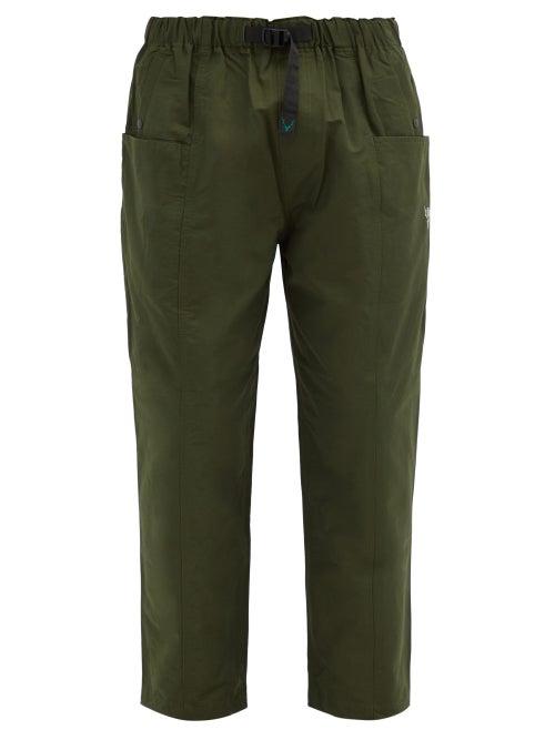 Matchesfashion.com South2 West8 - Belted Cotton-blend Trousers - Mens - Green