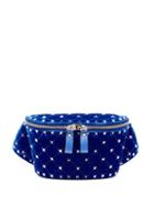 Matchesfashion.com Valentino - Rockstud Spike Quilted Velvet Belt Bag - Womens - Blue
