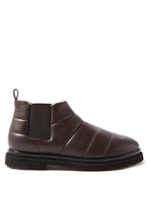 Nanushka - Bede Quilted-leather Boots - Mens - Dark Brown