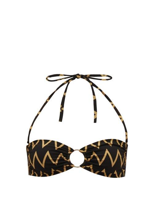 Matchesfashion.com Melissa Odabash - Evita Zigzag Bandeau Bikini Top - Womens - Black Multi