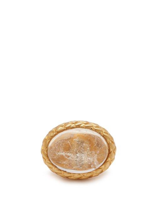 Matchesfashion.com Aurlie Bidermann - Panama Gold Plated Rock Crystal Ring - Womens - Gold