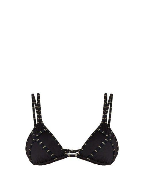 Matchesfashion.com Biondi - Caviar Triangle Bikini Top - Womens - Black