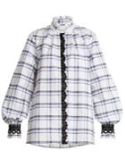 Msgm Lace-embroidered Checked Cotton Shirt