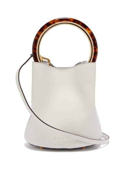 Matchesfashion.com Marni - Pannier Leather Cross Body Bag - Womens - White