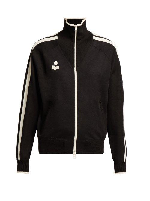 Matchesfashion.com Isabel Marant Toile - Darcy High Neck Zip Through Track Jacket - Womens - Black