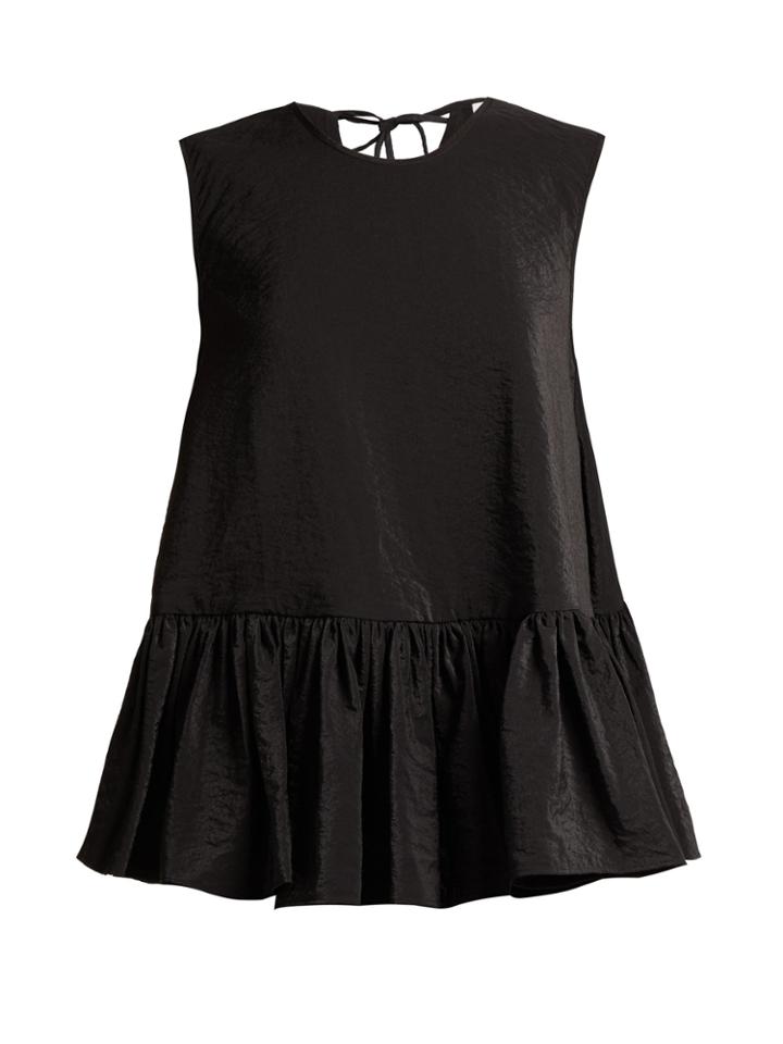 Cecilie Bahnsen Asta Ruffle-hem Satin Top