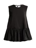 Cecilie Bahnsen Asta Ruffle-hem Satin Top