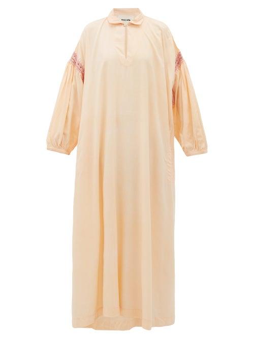 Matchesfashion.com Story Mfg - Alea Crochet Trim Voile Dress - Womens - Pink