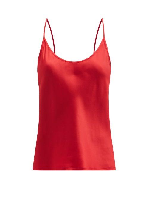 Ladies Lingerie La Perla - Scoop-neck Silk-charmeuse Cami Top - Womens - Red