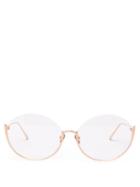 Matchesfashion.com Linda Farrow - Rae 18kt Rose-gold Plated Titanium Glasses - Womens - Rose Gold