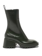 Ladies Shoes Chlo - Betty Block-heel Rubber Boots - Womens - Green
