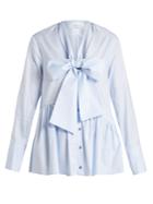 Osman Ciara Asymmetric Peplum-hem Cotton Shirt