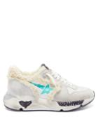 Matchesfashion.com Golden Goose - Running Star Print Shearling Lined Suede Trainers - Womens - White Multi