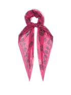 Matchesfashion.com Alexander Mcqueen - Skull And Buttterfly Print Silk Scarf - Womens - Purple