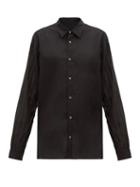 Matchesfashion.com Ann Demeulemeester - Sheer-sleeved Cotton-poplin Shirt - Womens - Black