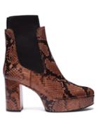 Matchesfashion.com Acne Studios - Platform Python Effect Leather Chelsea Boots - Womens - Black Brown