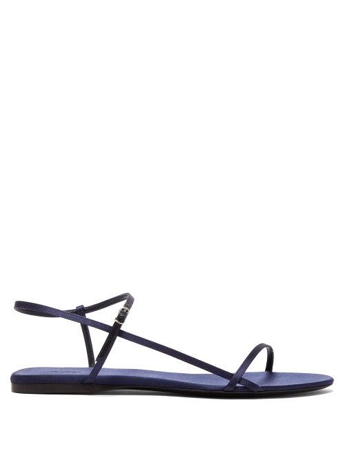 Matchesfashion.com The Row - Bare Satin Sandals - Womens - Dark Blue