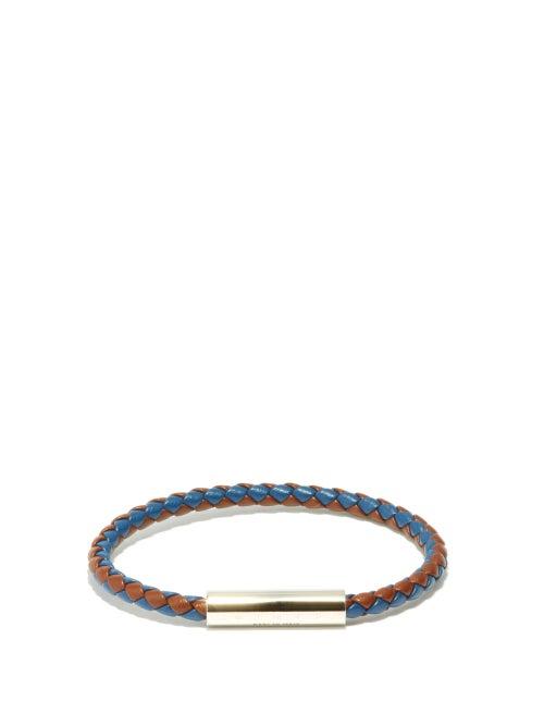 Mens Jewellery Marni - Braided Leather Bracelet - Mens - Blue