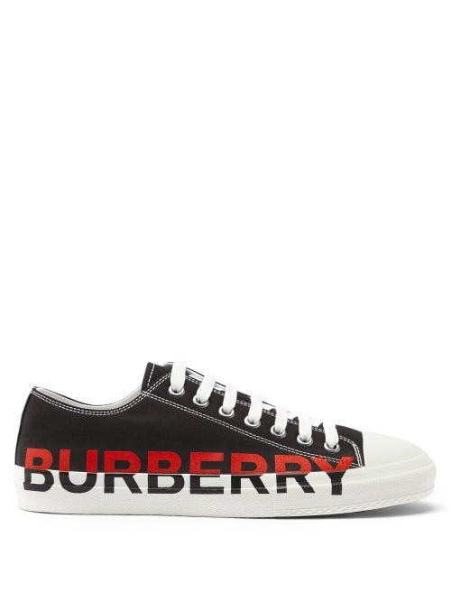 Matchesfashion.com Burberry - Larkhall Logo-print Canvas Trainers - Mens - Black