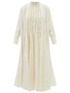 Ladies Rtw Jil Sander - Pleated Taffeta Midi Dress - Womens - Ivory