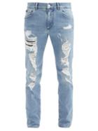 Dolce & Gabbana - Distressed Slim-leg Jeans - Mens - Blue