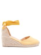 Matchesfashion.com Castaer - Joyce Wrap Around Wedge Espadrilles - Womens - Yellow