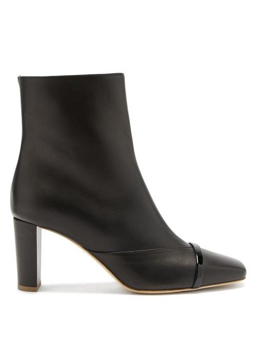 Matchesfashion.com Malone Souliers - Lori Square-toe Leather Ankle Boots - Womens - Black
