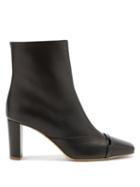 Matchesfashion.com Malone Souliers - Lori Square-toe Leather Ankle Boots - Womens - Black