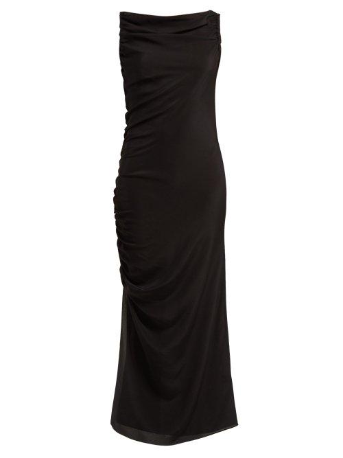 Matchesfashion.com Raey - Gathered Side Backless Silk Dress - Womens - Black