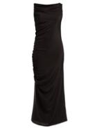 Matchesfashion.com Raey - Gathered Side Backless Silk Dress - Womens - Black
