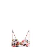 Matchesfashion.com Dolce & Gabbana - Floral Print Balconette Bikini Top - Womens - Pink Multi