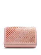 Matchesfashion.com Christian Louboutin - Paloma Spike Embellished Leather Clutch - Womens - Pink Multi