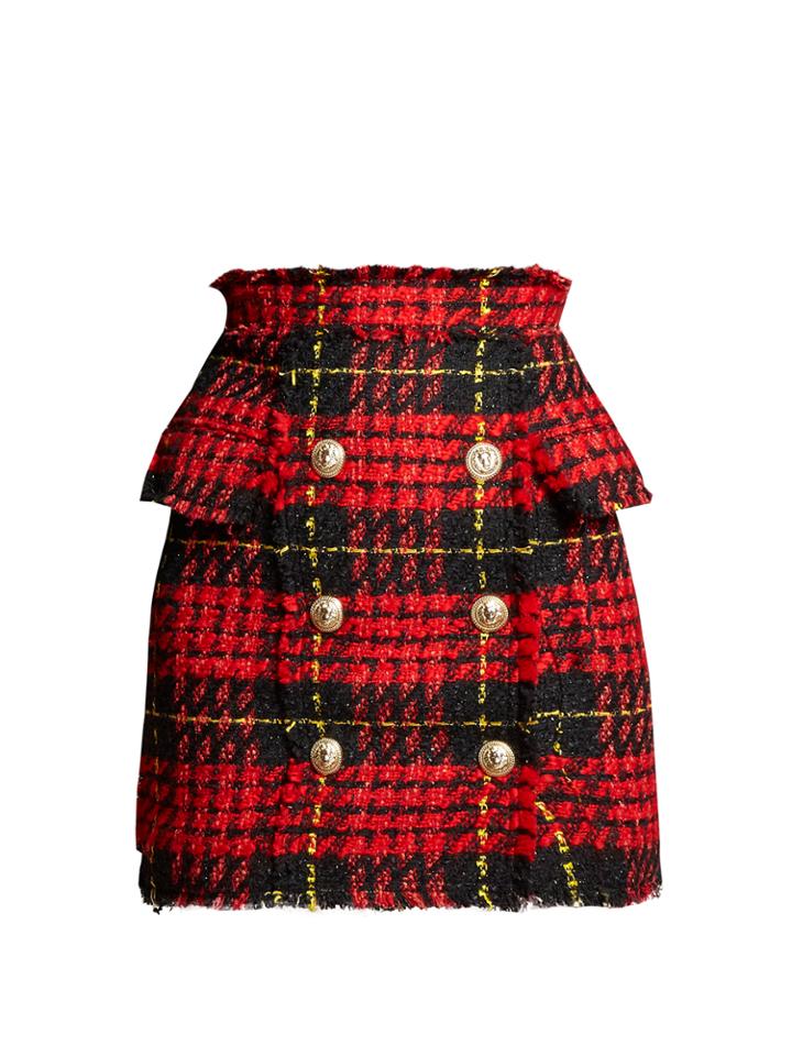 Balmain Hound's-tooth Check Mini Skirt