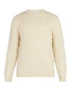 Matchesfashion.com Sunspel - Wool Cable Knit Sweater - Mens - Cream