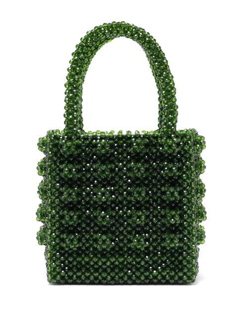 Matchesfashion.com Shrimps - Antonia Faux Pearl Embellished Bag - Womens - Green