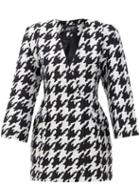 Matchesfashion.com Elzinga - Houndstooth-jacquard Blazer Mini Dress - Womens - Black White