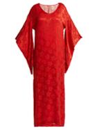 Chufy Floral-jacquard Kimono-sleeved Dress