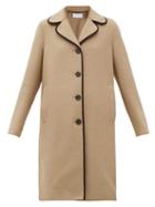 Matchesfashion.com Harris Wharf London - Clover-lapel Piped Pressed-wool Coat - Womens - Beige