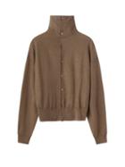 Lemaire - High-neck Cardigan - Womens - Light Brown