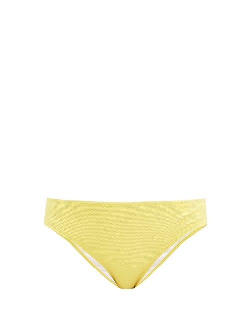 Matchesfashion.com Heidi Klein - Cancun Honeycomb-effect Bikini Briefs - Womens - Yellow