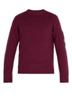 Matchesfashion.com C.p. Company - Lens Detail Wool Blend Sweater - Mens - Purple