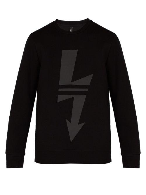 Matchesfashion.com Neil Barrett - Lightning Bolt Jersey Sweatshirt - Mens - Black