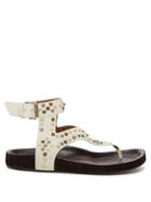 Matchesfashion.com Isabel Marant - Elwina Studded Suede Sandals - Womens - White