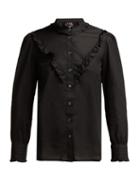 Matchesfashion.com A.p.c. - Polly Ruffled Cotton Poplin Blouse - Womens - Black