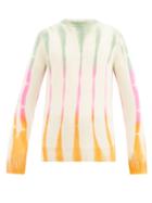 Matchesfashion.com The Elder Statesman - Striped Tie-dye Cashmere Sweater - Mens - White Multi