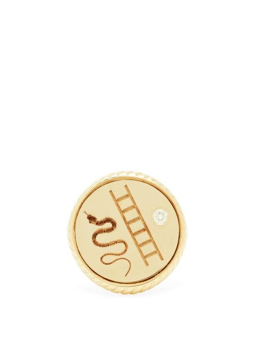 Matchesfashion.com Retrouvai - Vitality Diamond & 14kt Gold Signet Ring - Womens - Yellow Gold
