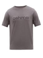 Matchesfashion.com Ashmei - Carbon Logo Print Technical Merino Blend T Shirt - Mens - Charcoal