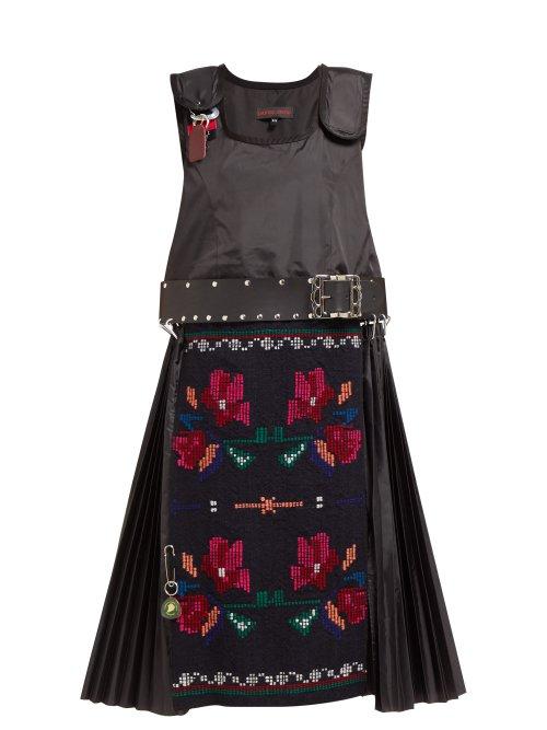Matchesfashion.com Chopova Lowena - Technical Shell And Wool Midi Dress - Womens - Black Multi