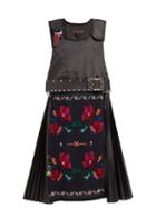 Matchesfashion.com Chopova Lowena - Technical Shell And Wool Midi Dress - Womens - Black Multi